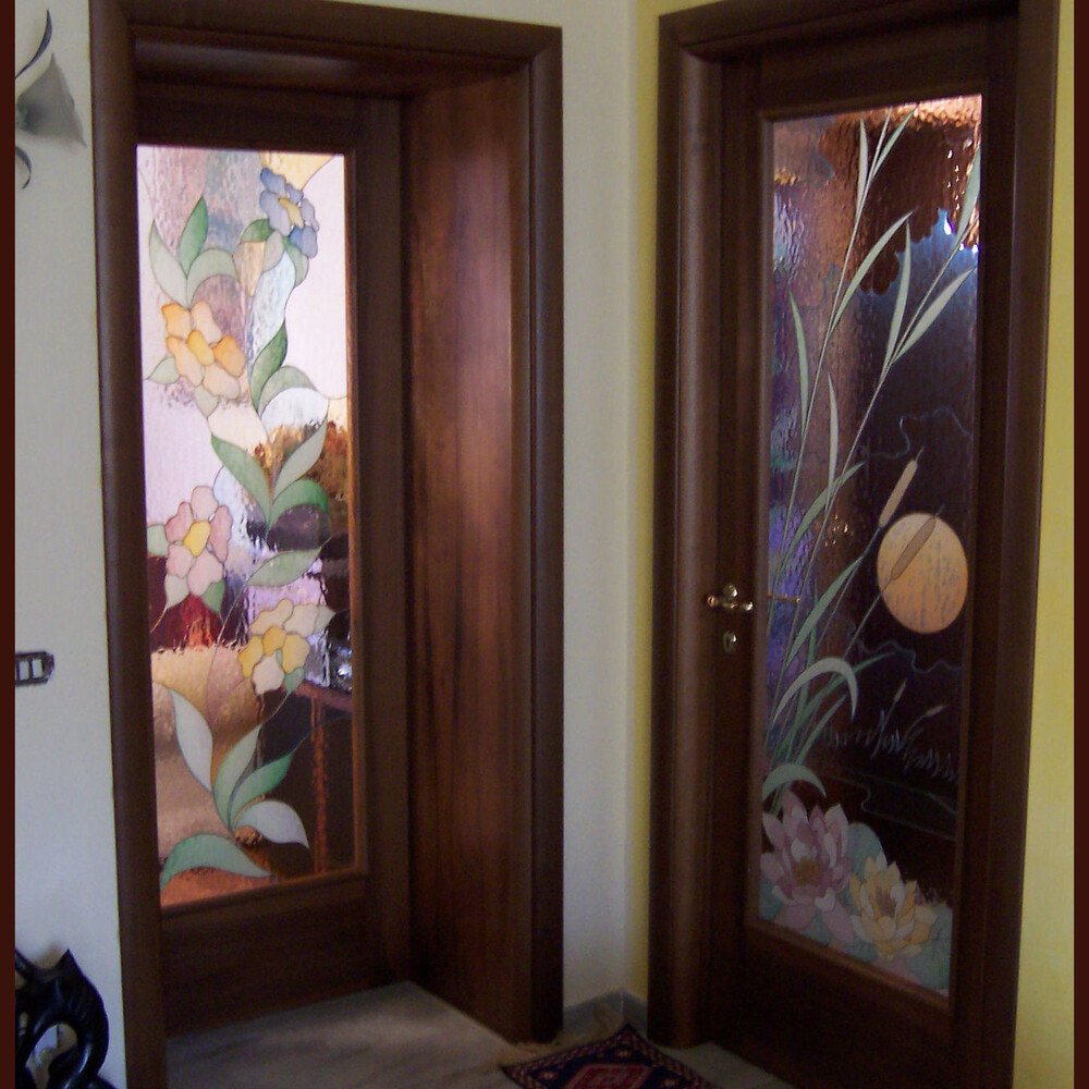 Vetrate porte decorate